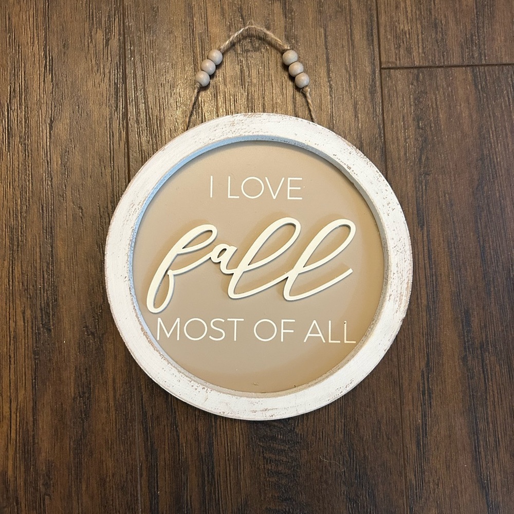 Rustic Tan Wall Art Decor I Love Fall Most of All